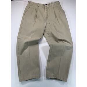 Ruff Hewn Khaki Pants Mens 38x30 Pleated Classic Fit Cotton Casual